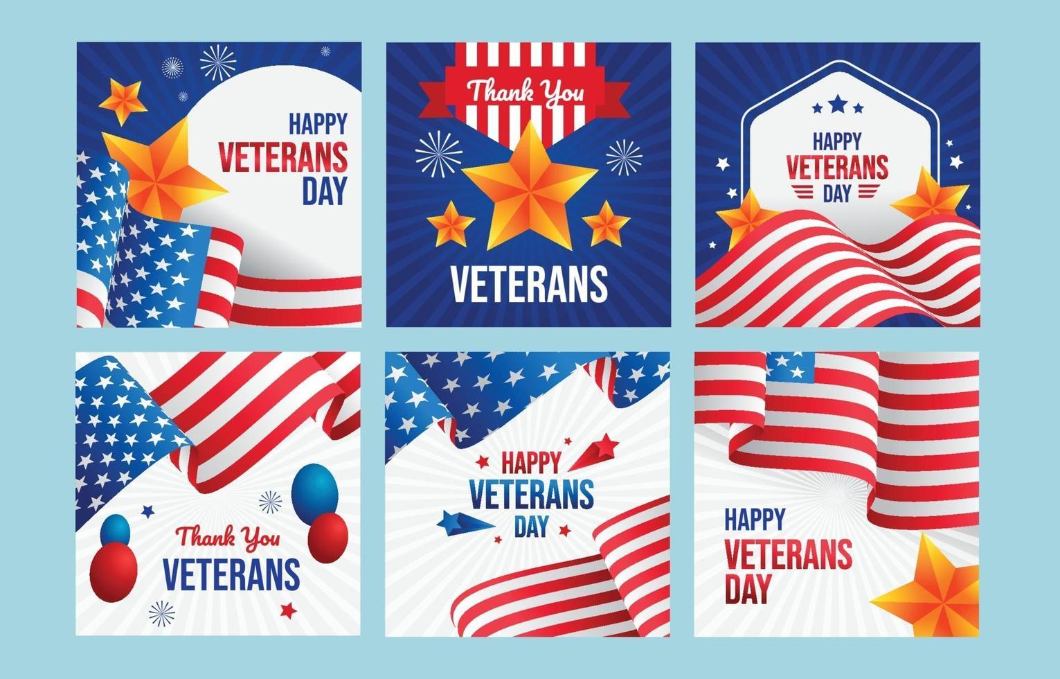 US Veterans Day Social Media vector