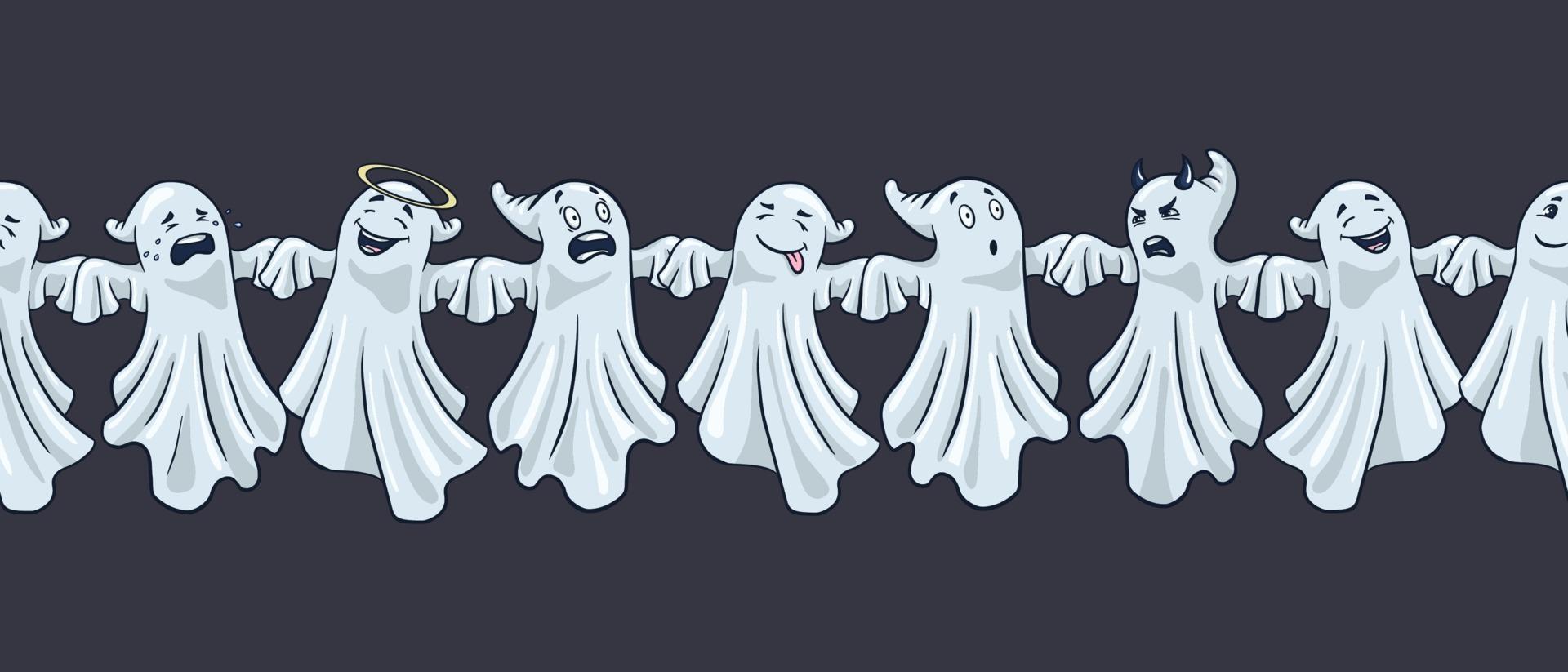 Cute Ghosts Border vector