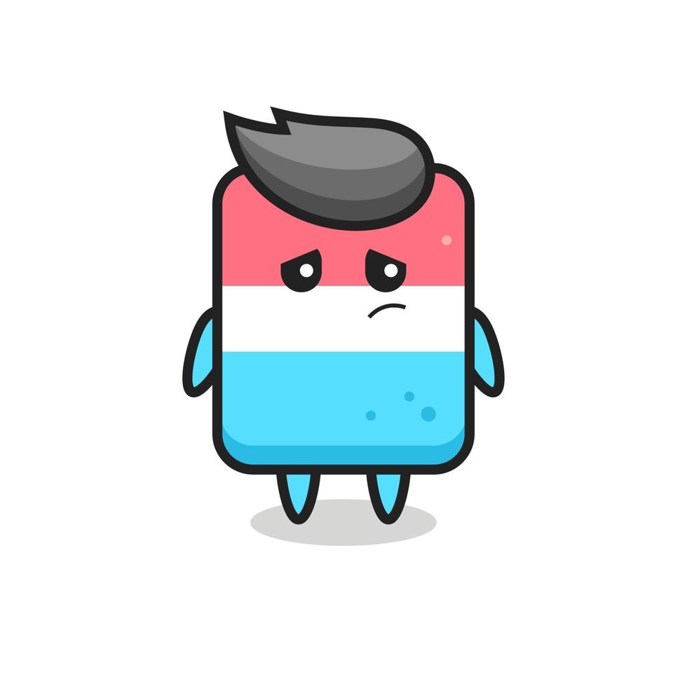 the lazy gesture of eraser cartoon character vector