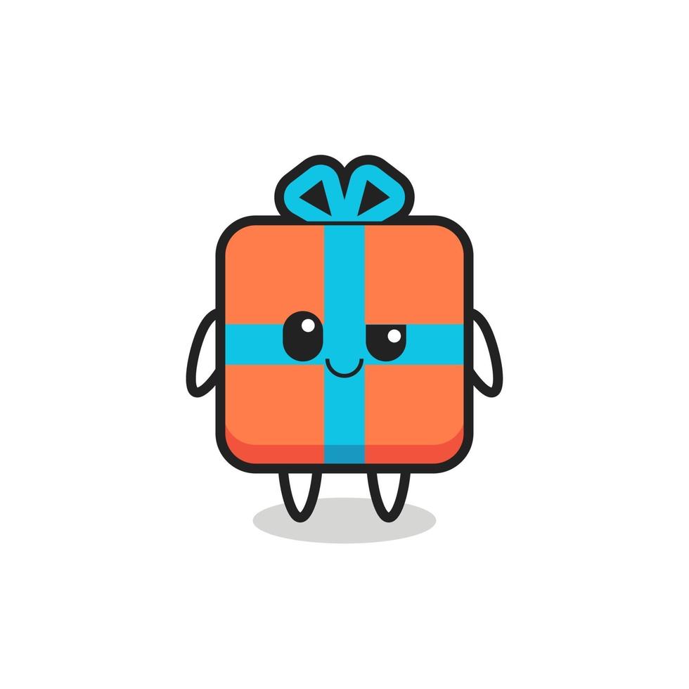 gift box cartoon with an arrogant expression vector