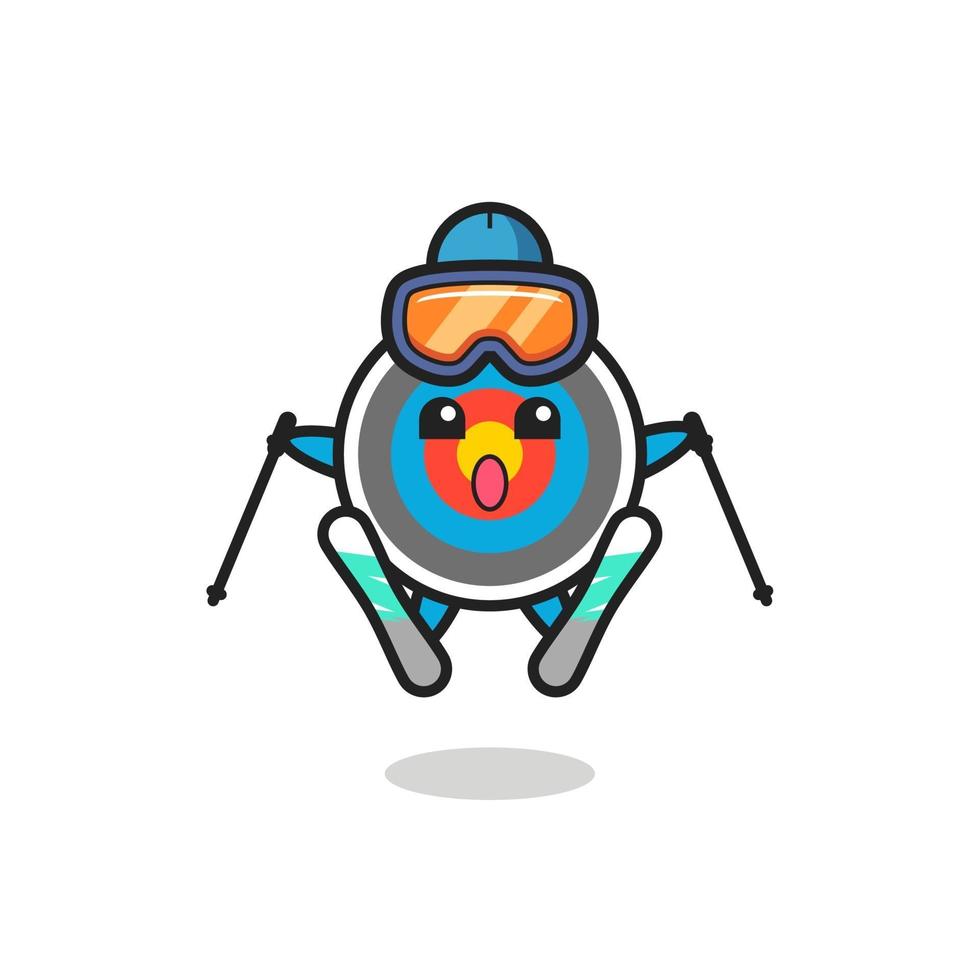 target archery mascot character as a ski player vector