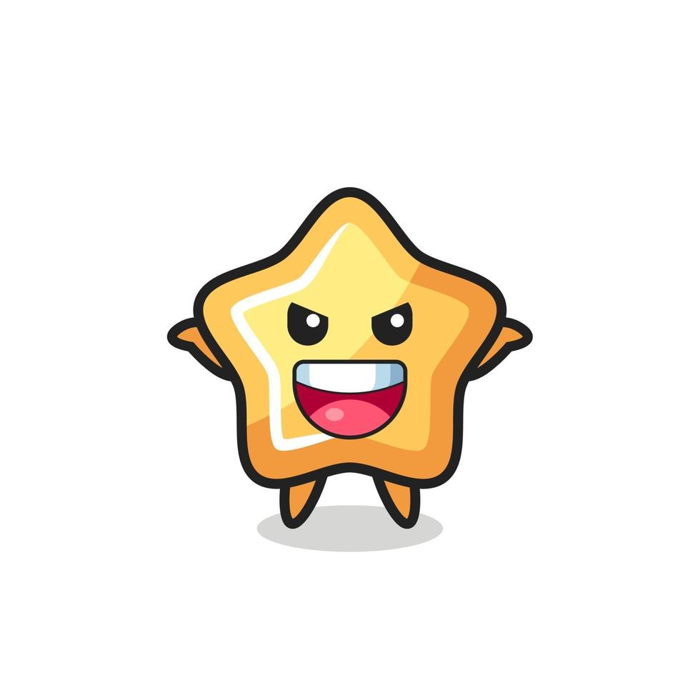 the illustration of cute star doing scare gesture vector