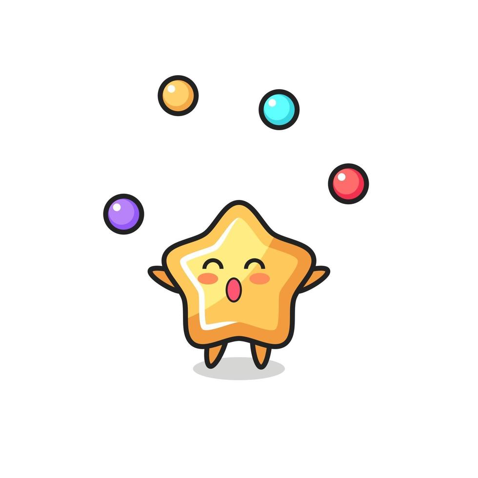 the star circus cartoon juggling a ball vector
