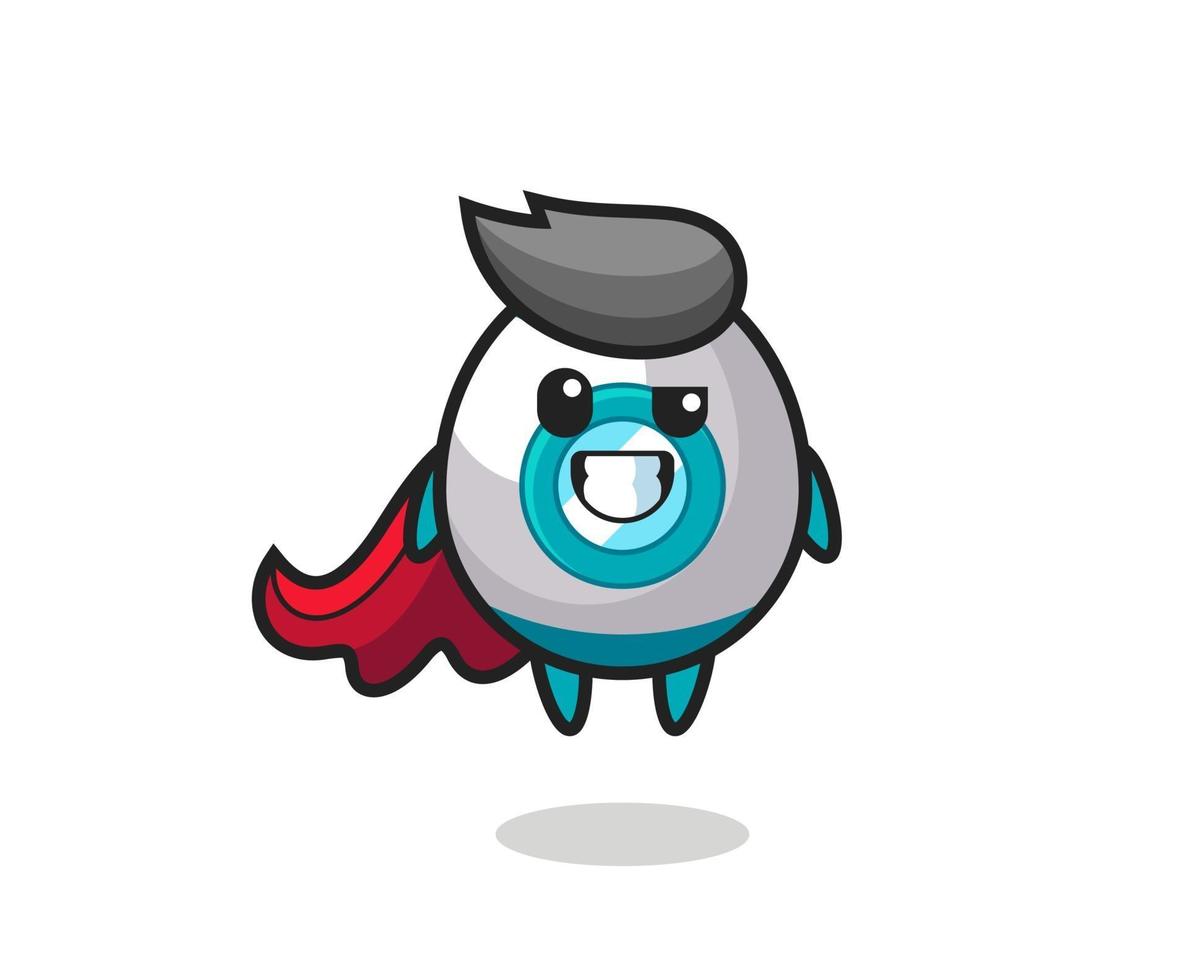 the cute rocket character as a flying superhero vector