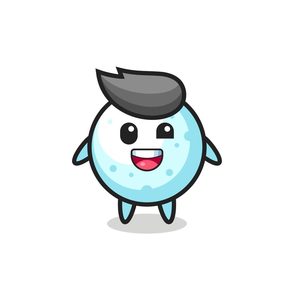 illustration of an snow ball character with awkward poses vector