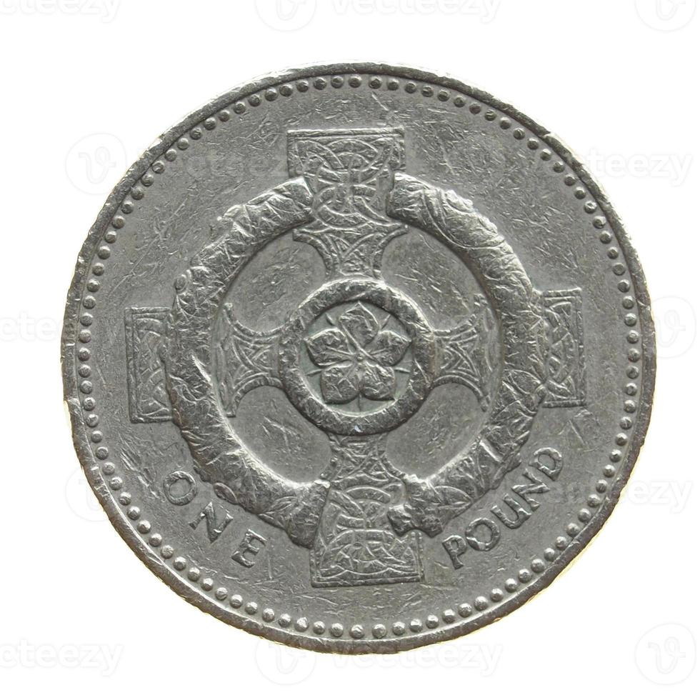 Moneda de 1 libra, reino unido foto