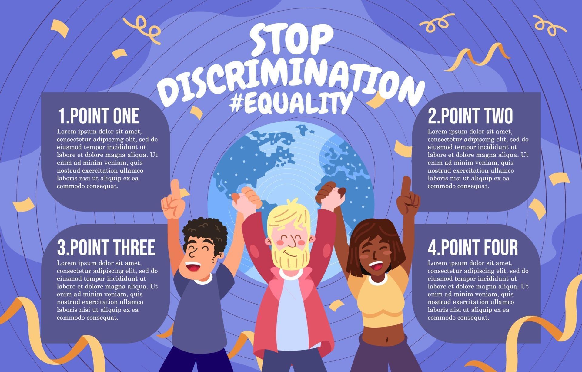 Infographic of Stop Discrimination 3409253 Vector Art at Vecteezy