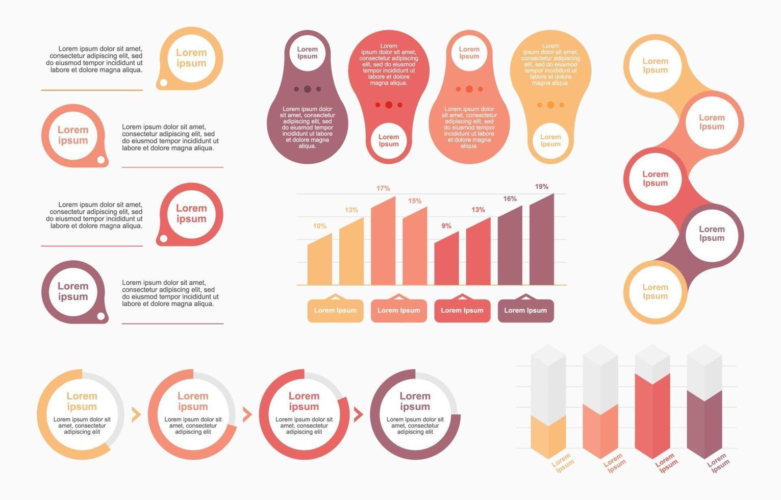 compilaciones de elementos infográficos vector