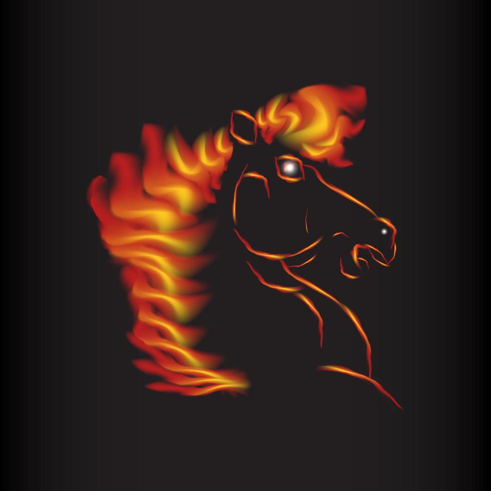 símbolo de fuego de caballo vector