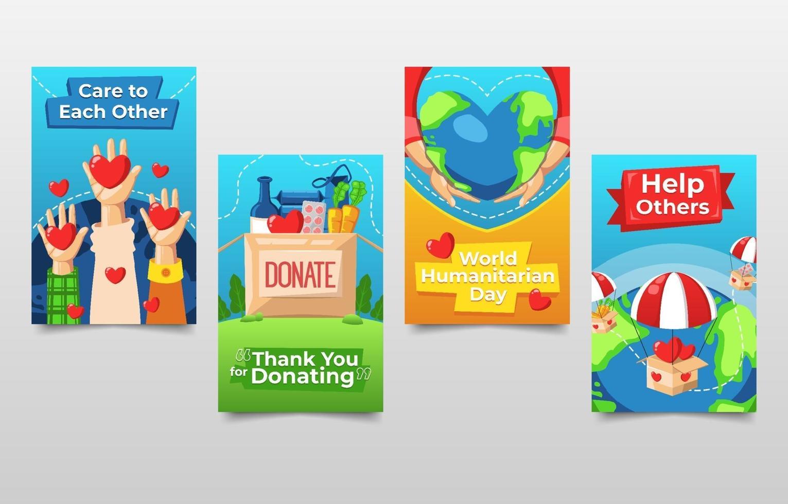 World Humanitarian Day Card Templates vector