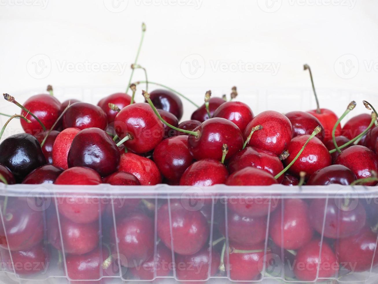 Red cherry basket photo