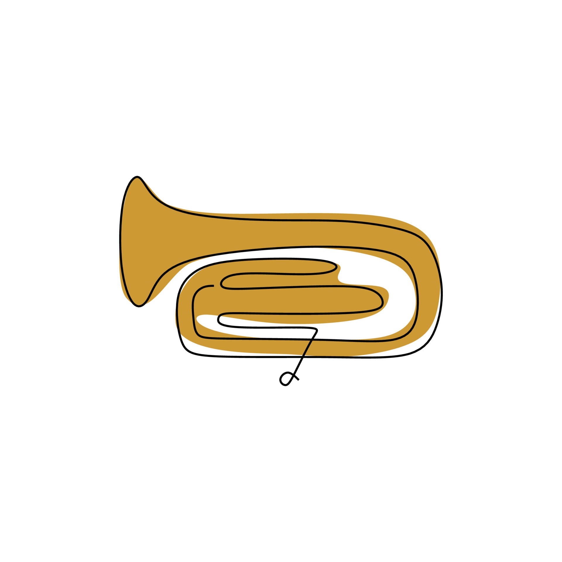 Tuba Instrument Drawing