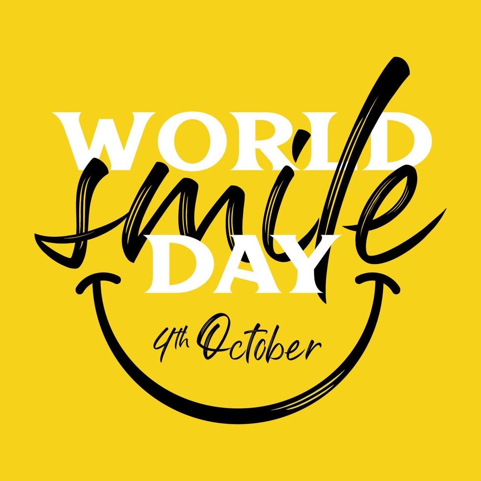 Happy world smile day banner vector illustration greeting design