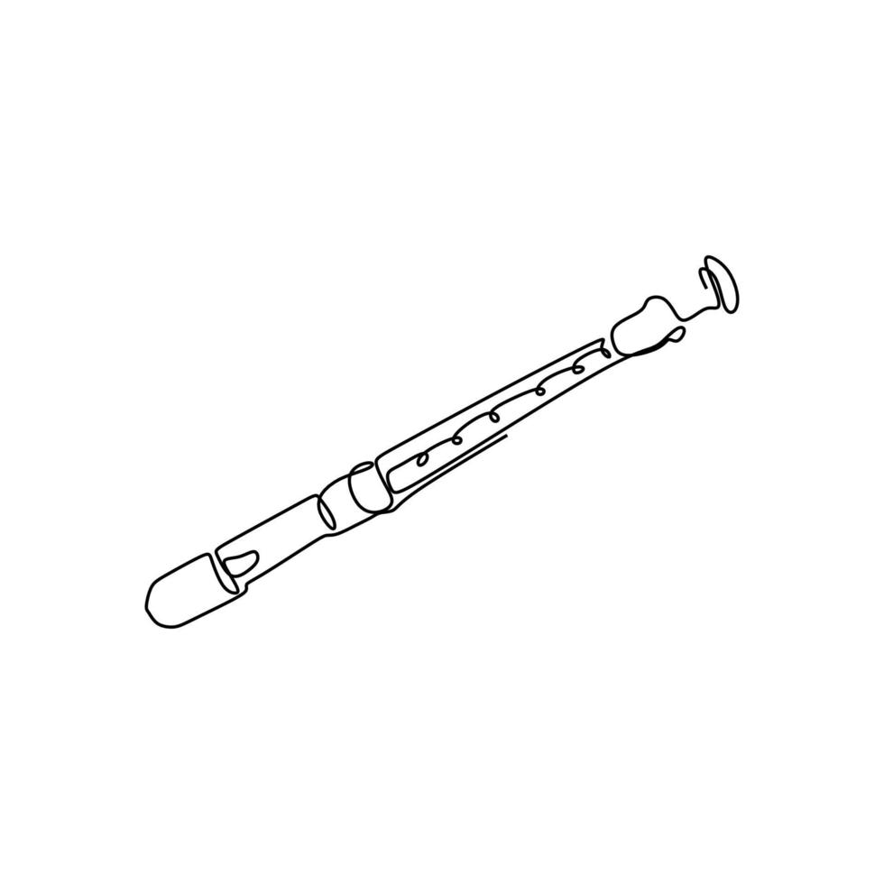 one continuous line drawing Recorders instrument vector