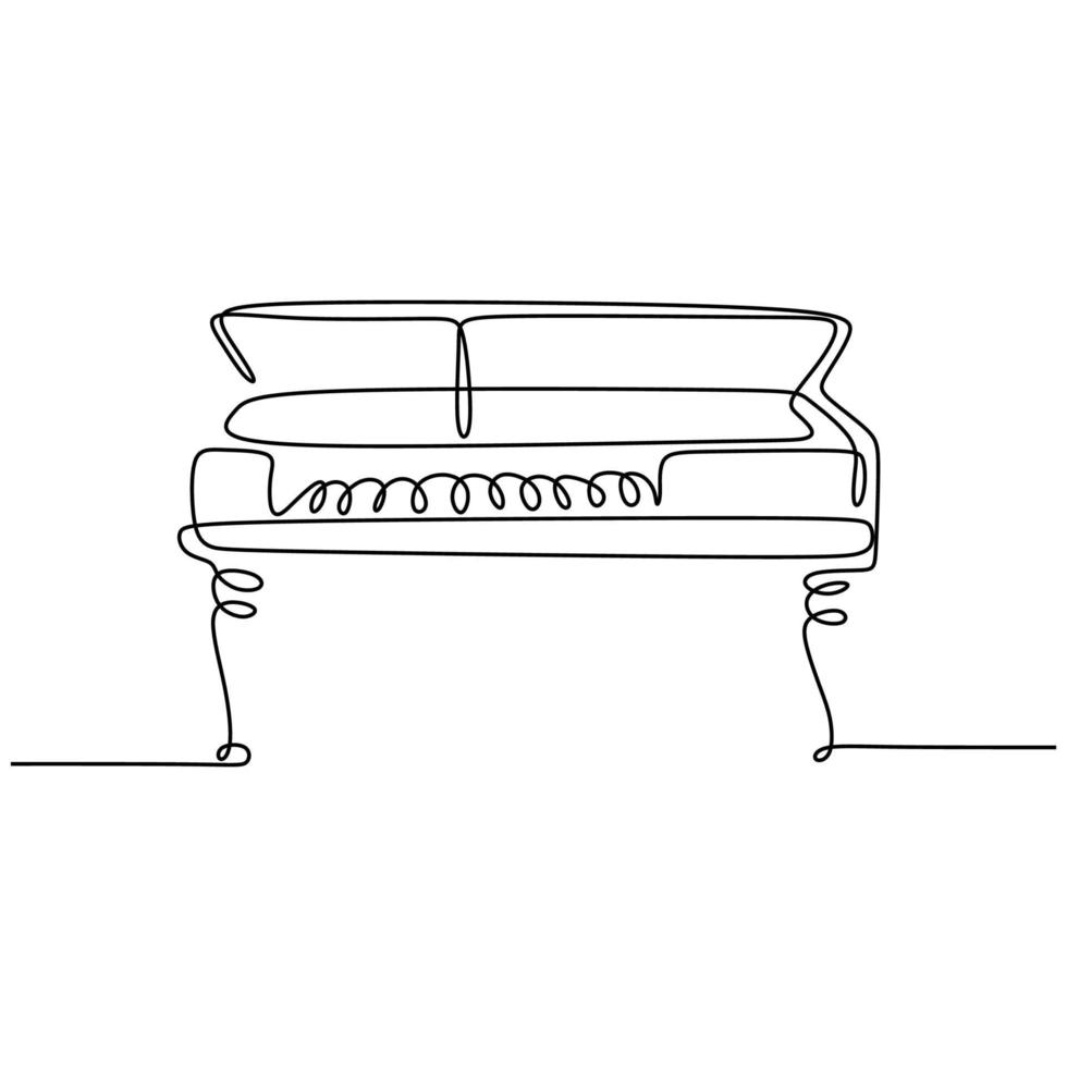 continuous line drawing piano music instrument vector one lineart