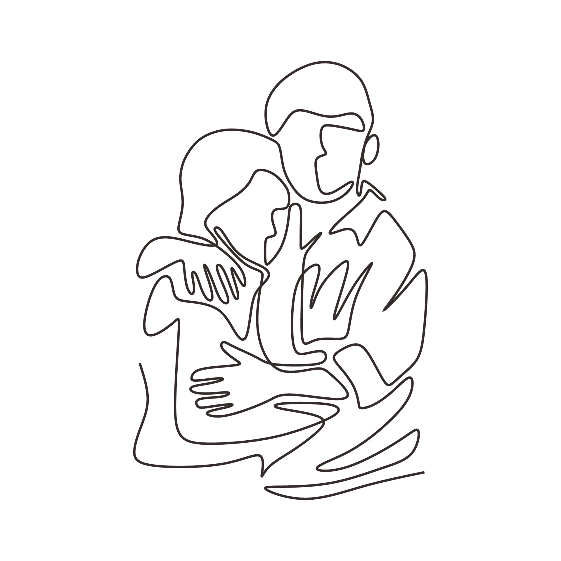 Drawing a continuous line of romantic couple Vector Image