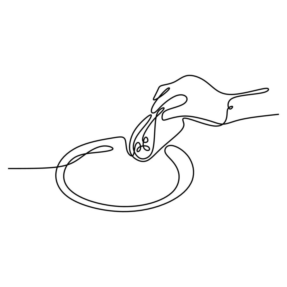 dibujo continuo de una línea del minimalismo de la comida chatarra de tacos vector