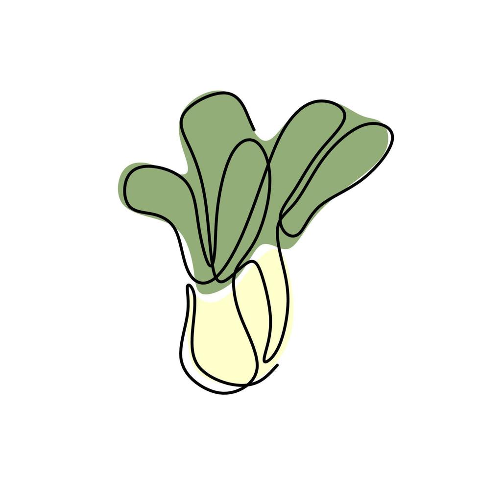 verduras para comida vegana dibujo continuo de una línea. vector