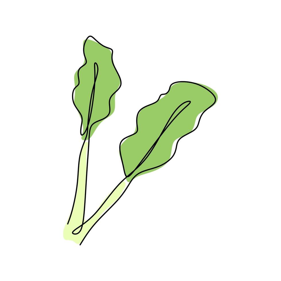 dibujo continuo de una línea. verduras para comida vegana vector