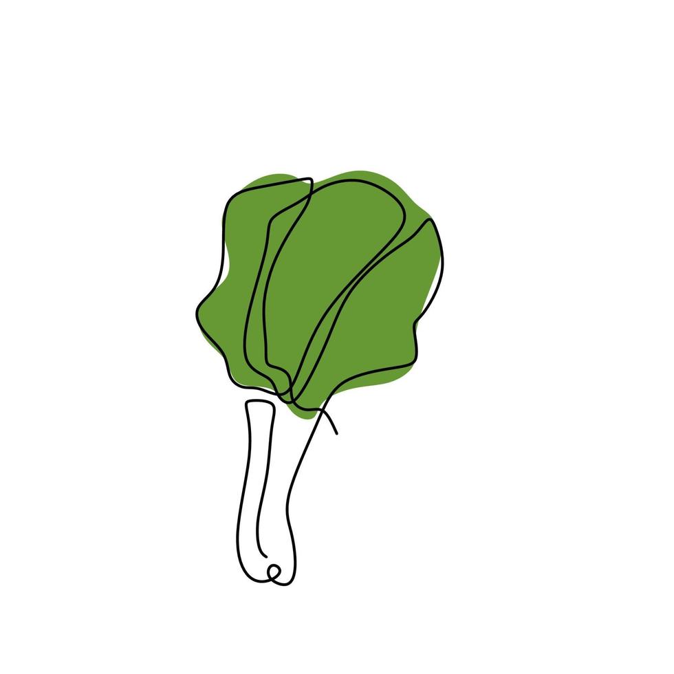 verduras para comida vegana. dibujo continuo de una línea. vector