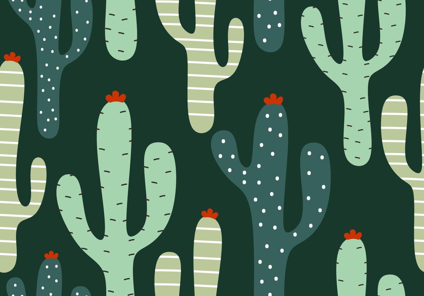 cactus de patrones sin fisuras con lindo estilo escandinavo dibujado a mano vector