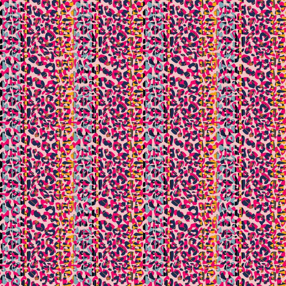 Cute leopard seamless pattern with pink colors theme. vector