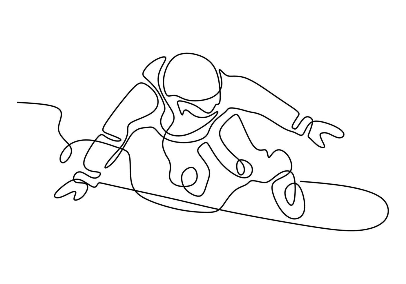 young pro guy in the mountains, and snowboarding. vector