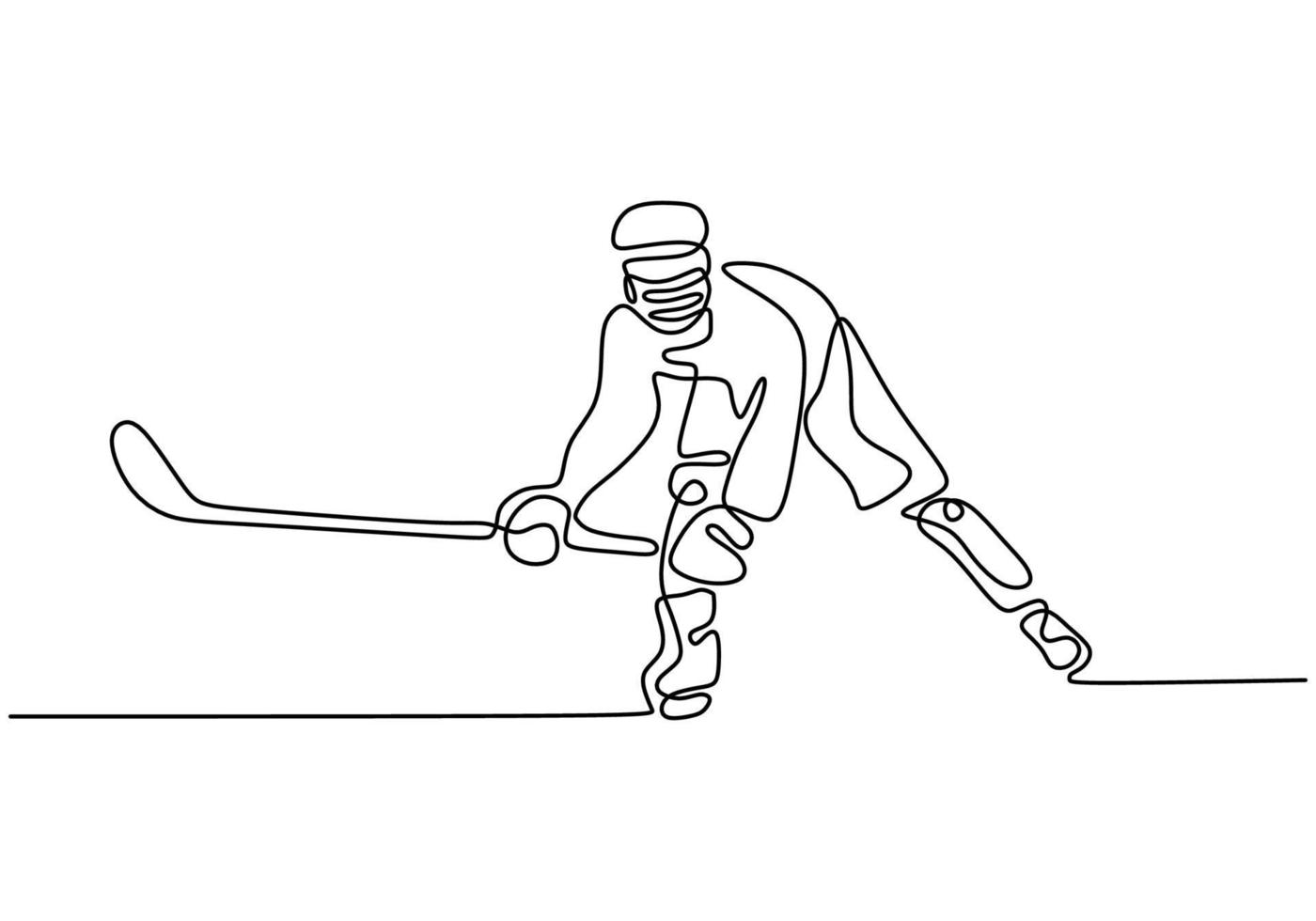 hockey sobre hielo un dibujo de línea continua del tema deportivo. vector