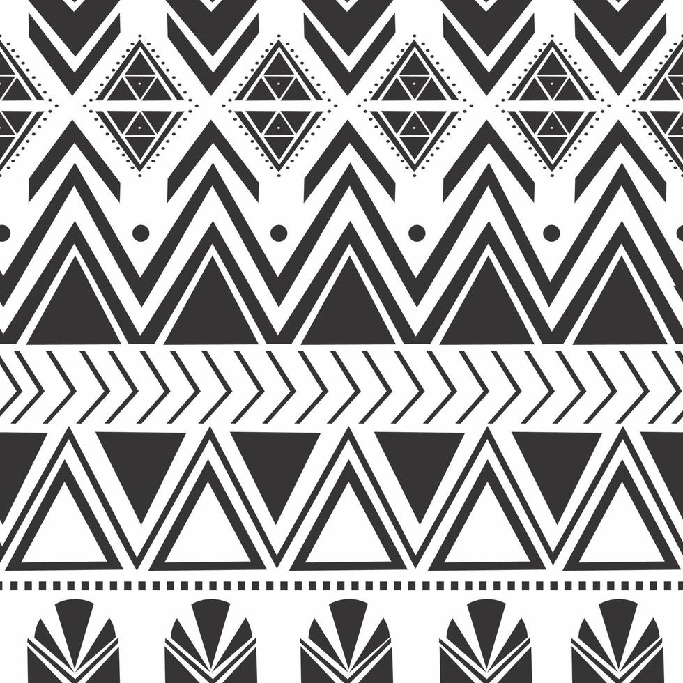Ethnic tribal hand drawn navajo seamless pattern motifs vector