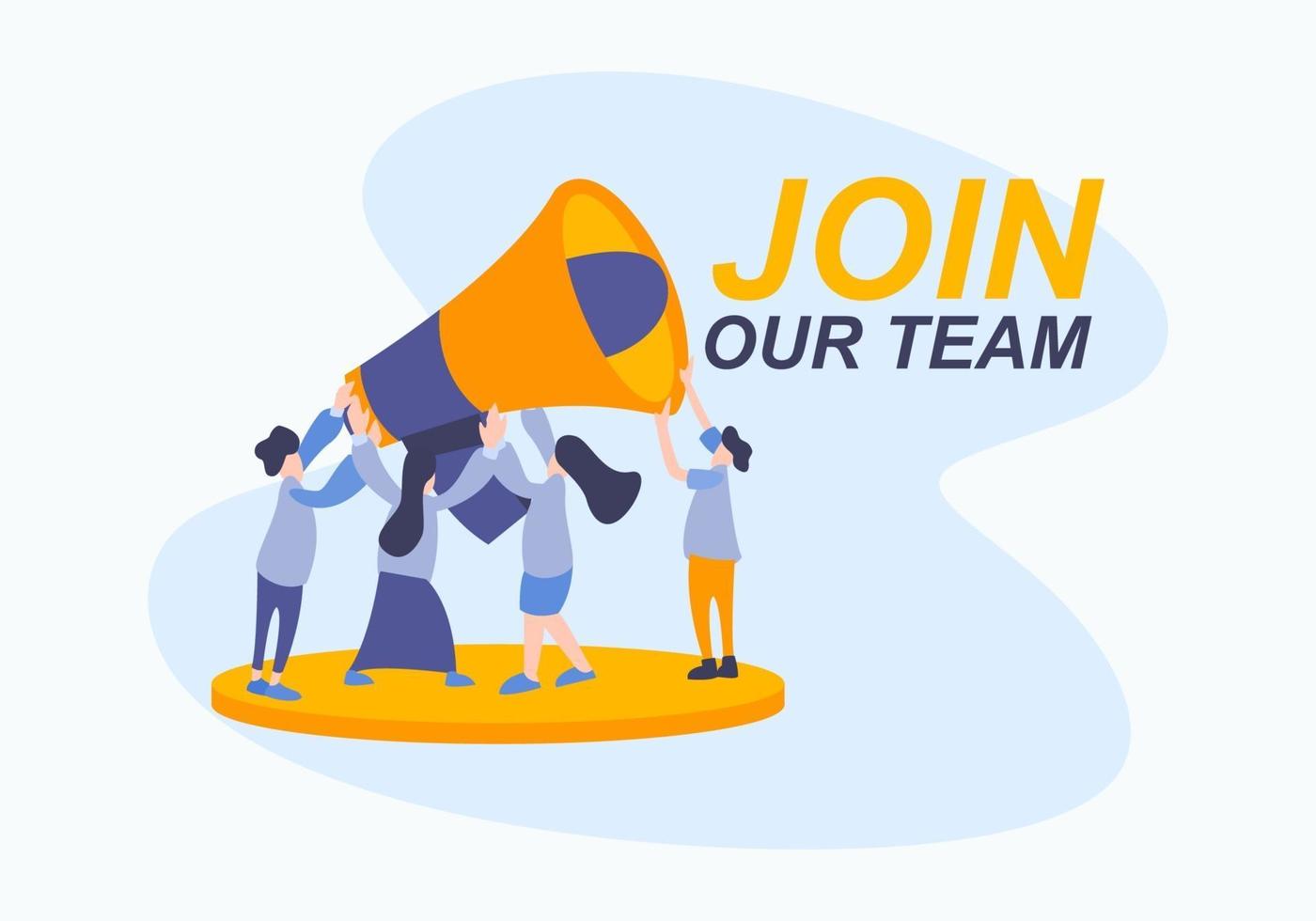 Business hiring for job worker flat illustration vector. Join our team vector