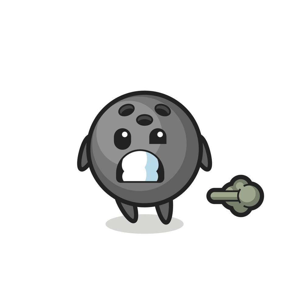 the illustration of the bowling ball cartoon doing fart vector