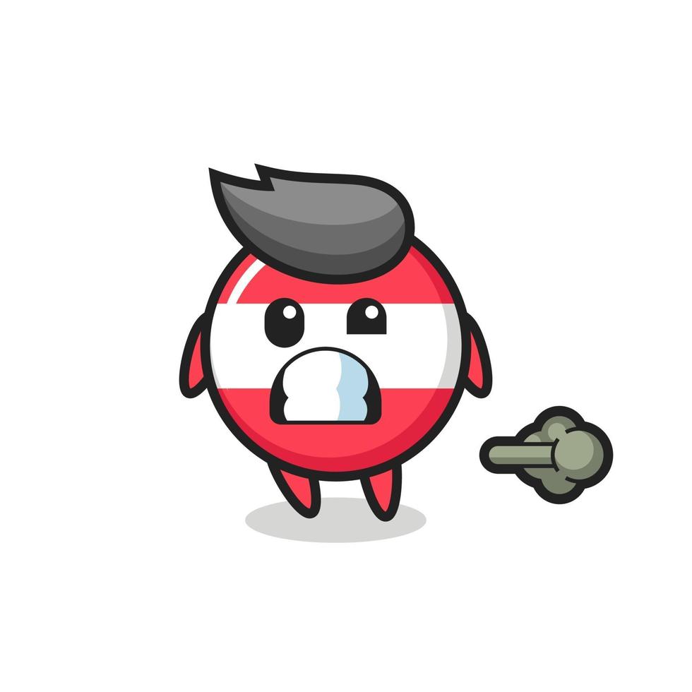 the illustration of the austria flag badge cartoon doing fart vector