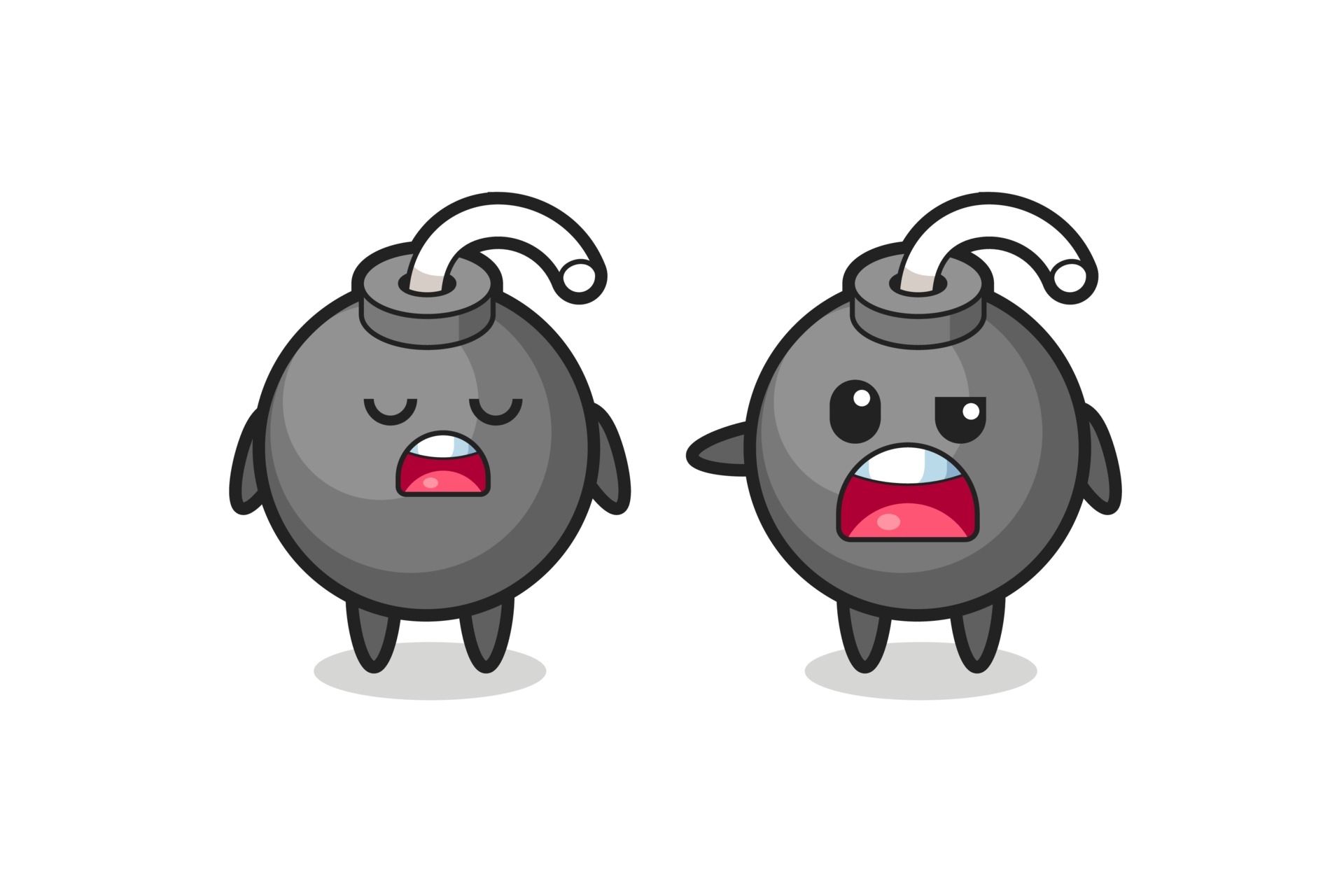 illustration of the argue between two cute bomb characters 3410333