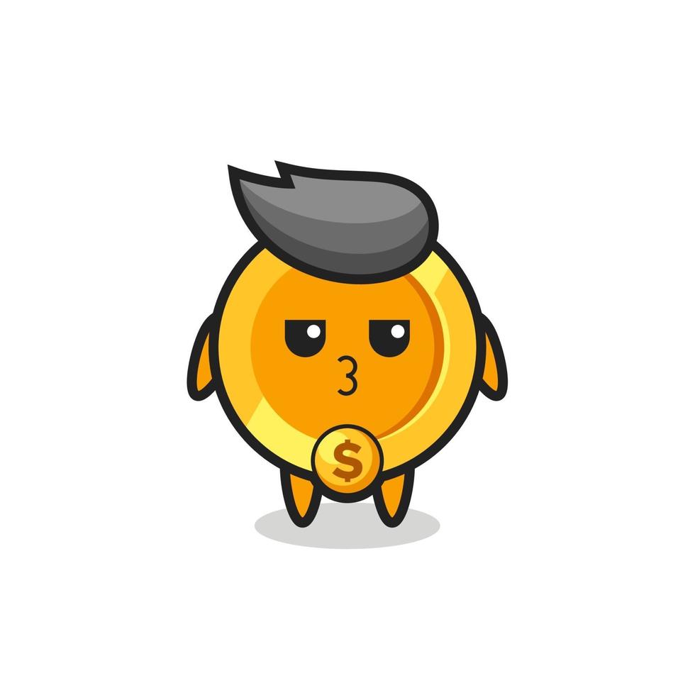 the bored expression of cute dollar currency coin characters vector