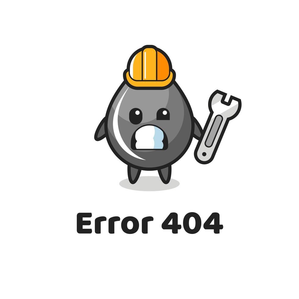 error 404 con la linda mascota de la gota de aceite vector