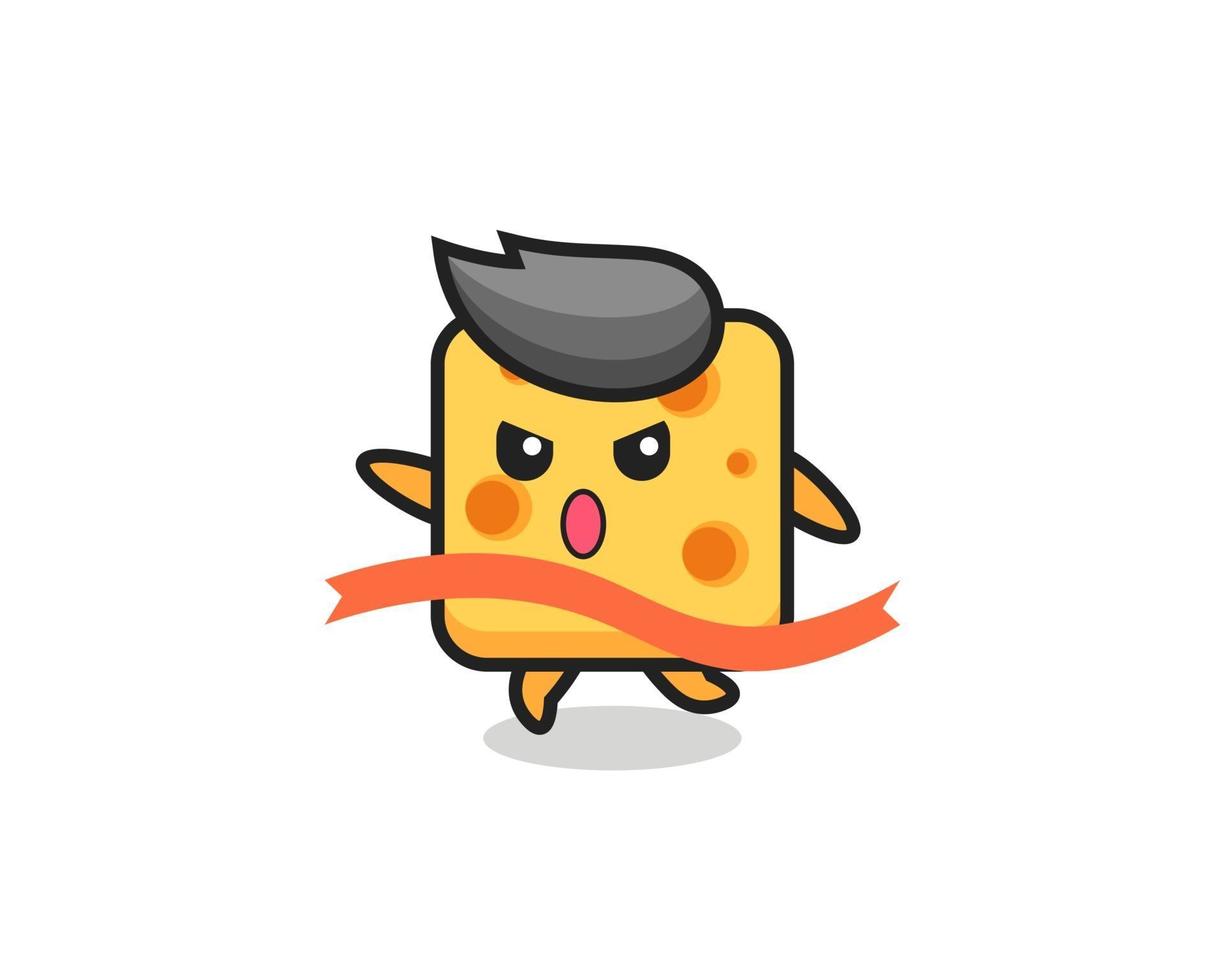 the muscular cheese character is posing showing his muscles vector