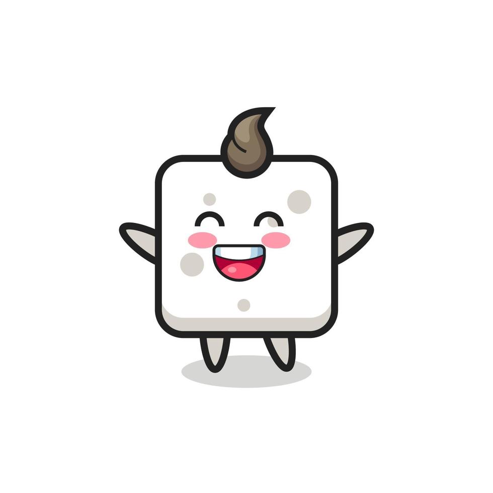 happy baby sugar cube cartoon character vector