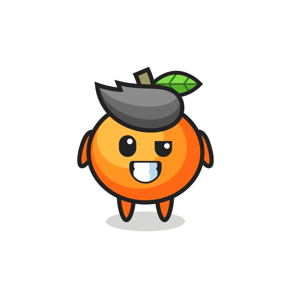 linda mascota mandarina con cara optimista vector