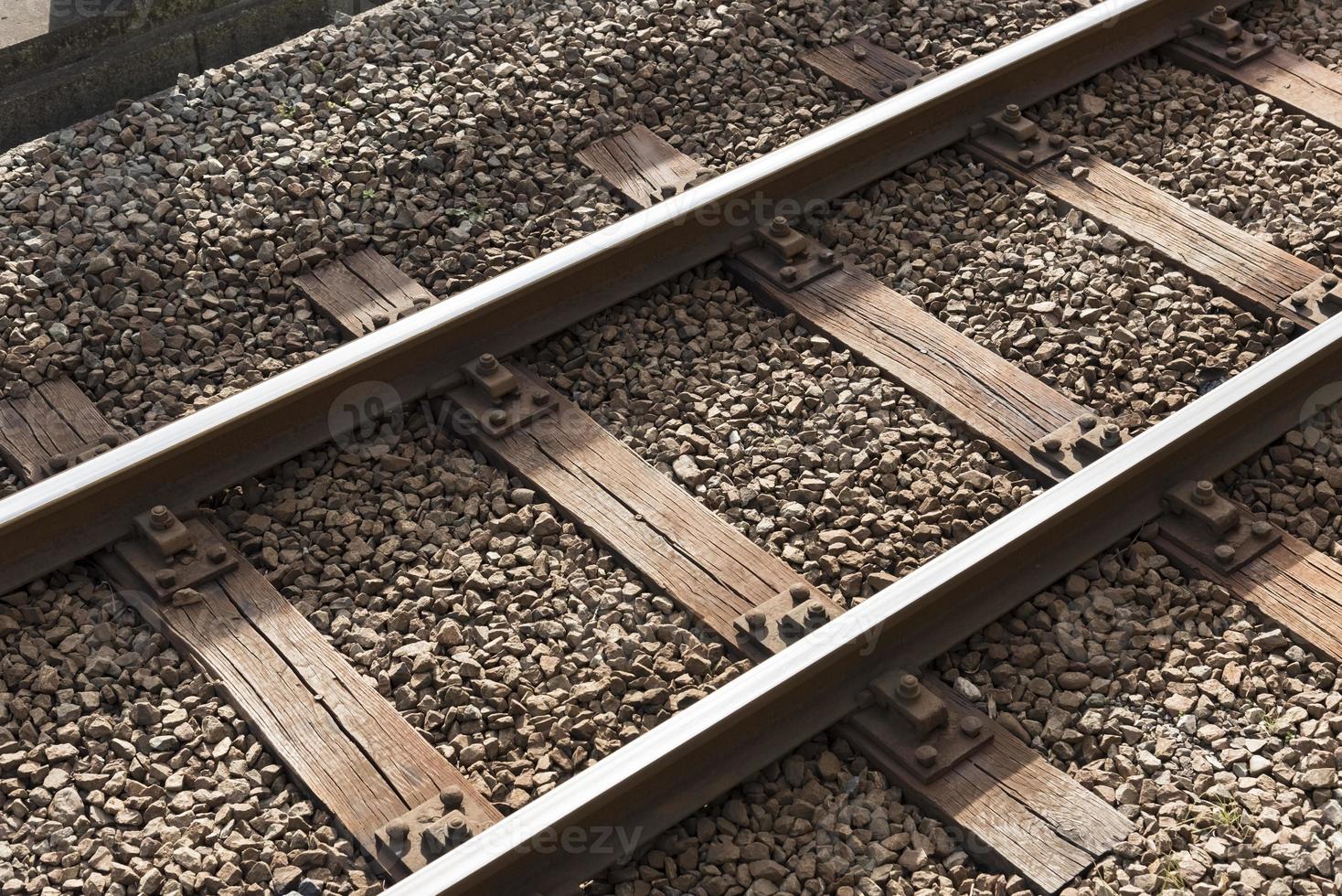 Railway or railroad block track structure, Train railway iron photo