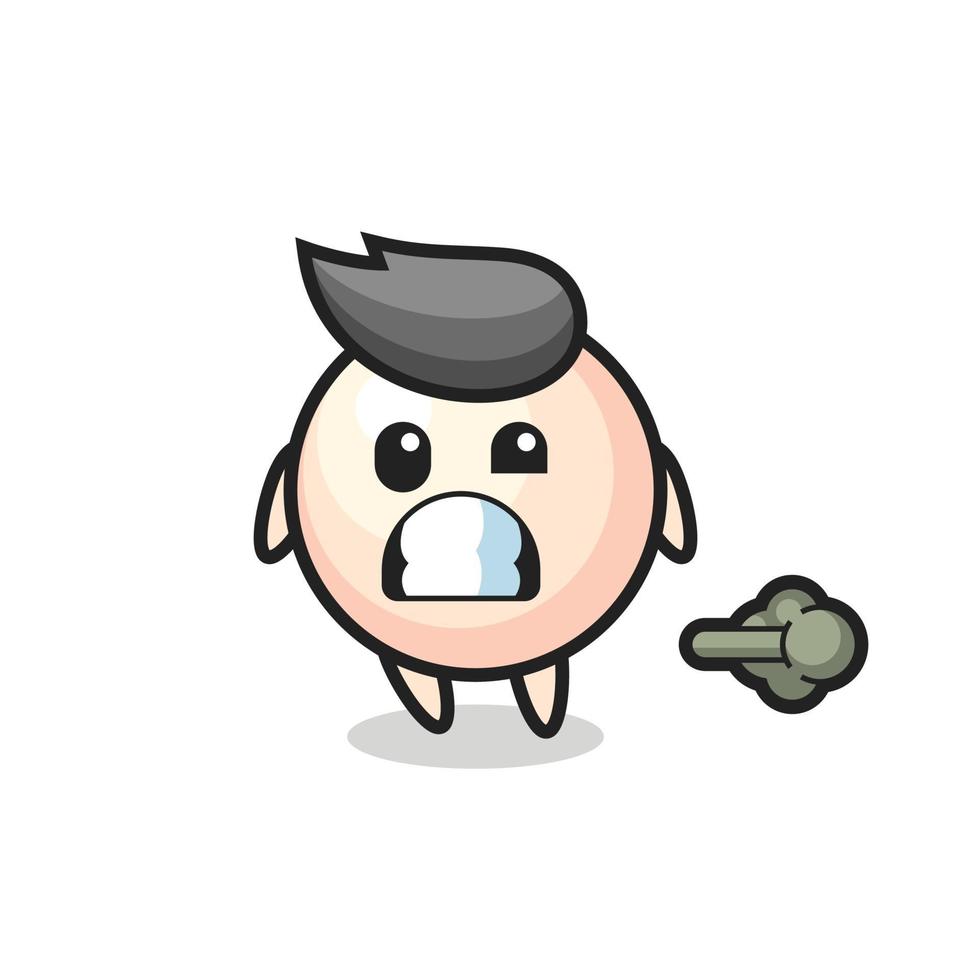 the illustration of the pearl cartoon doing fart vector