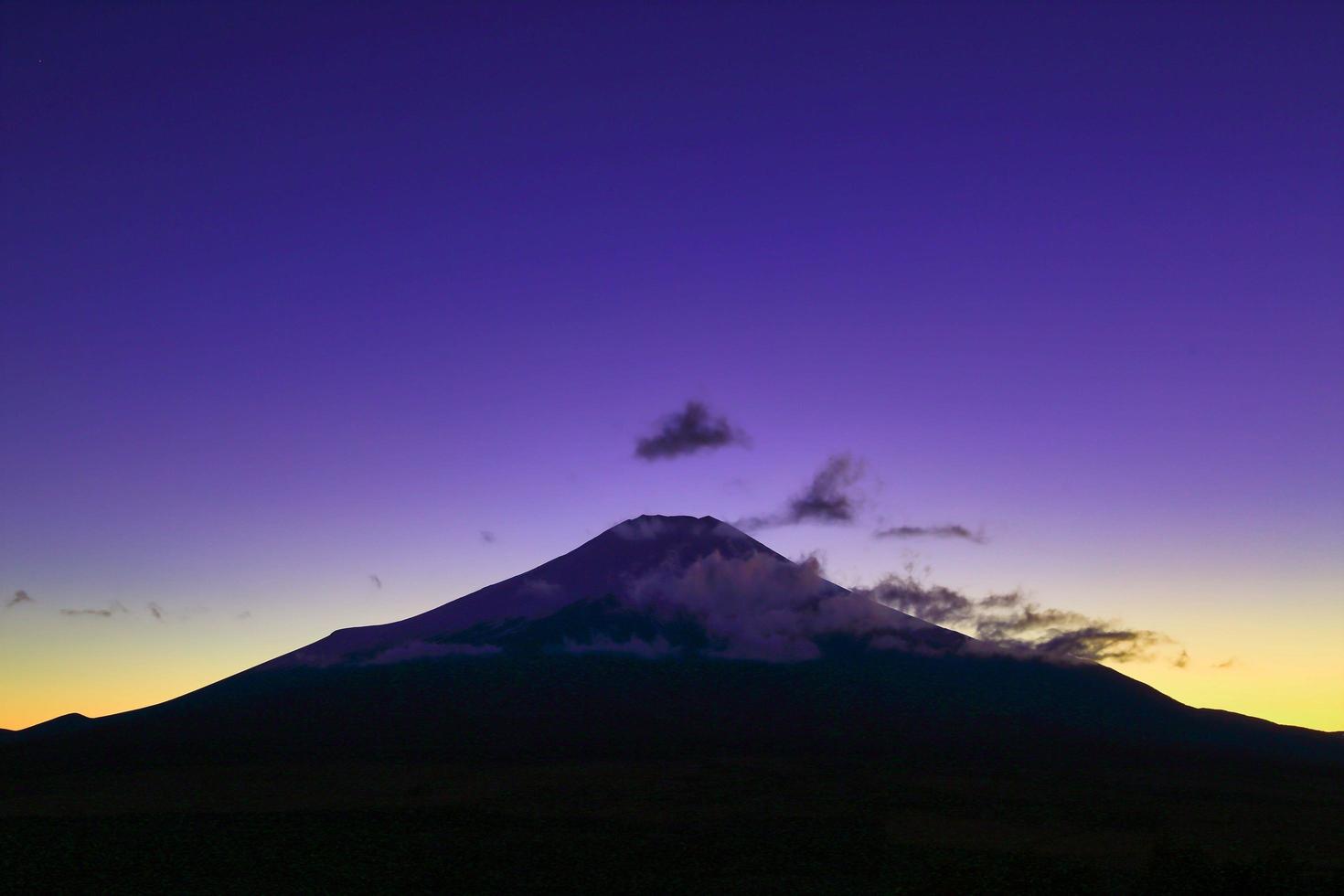 Night view of Mount Fuji from Lake Yamanaka JAPAN photo