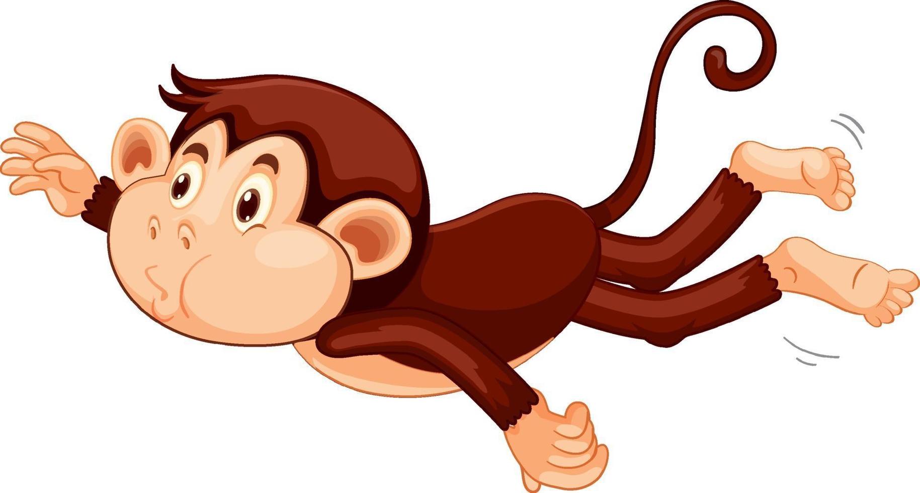 Floating monkey cartoon character vector