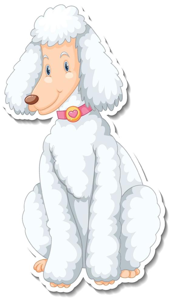 A sticker template of dog cartoon character vector