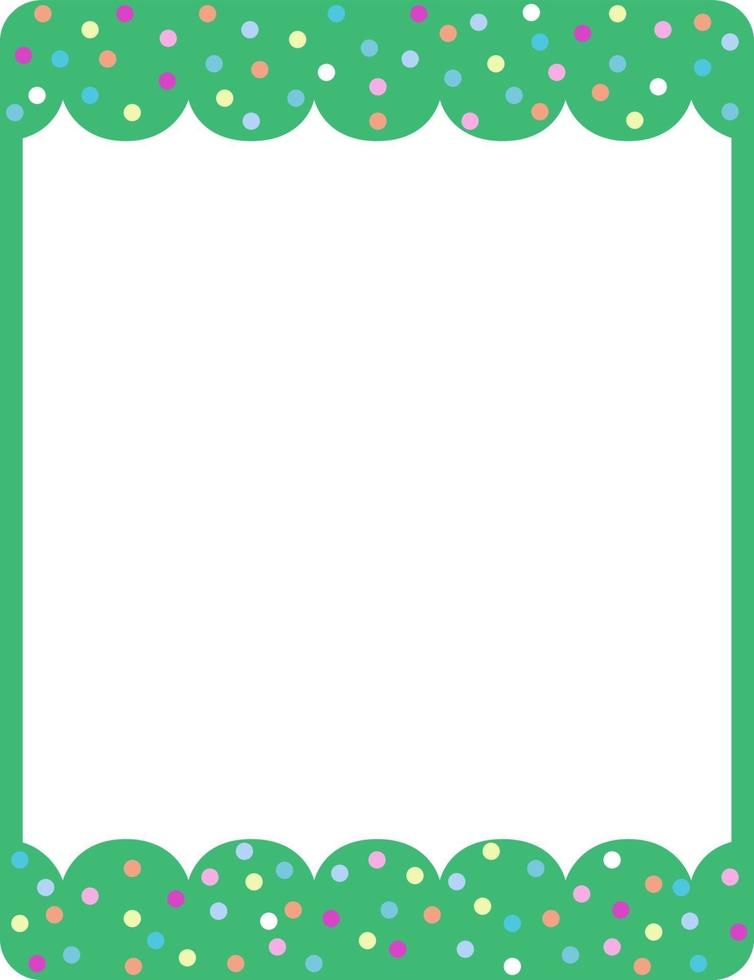 Empty green curl frame banner template vector