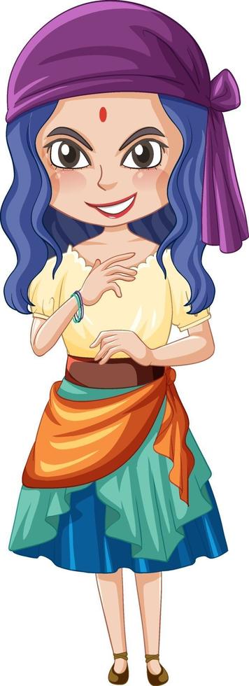 Clairvoyant girl cartoon character on white background vector