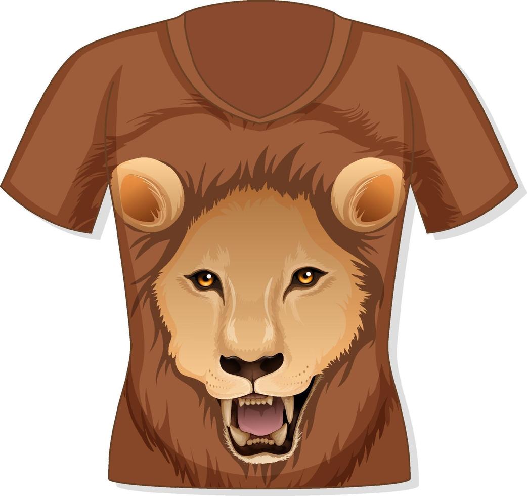 parte delantera de la camiseta con estampado de leones vector