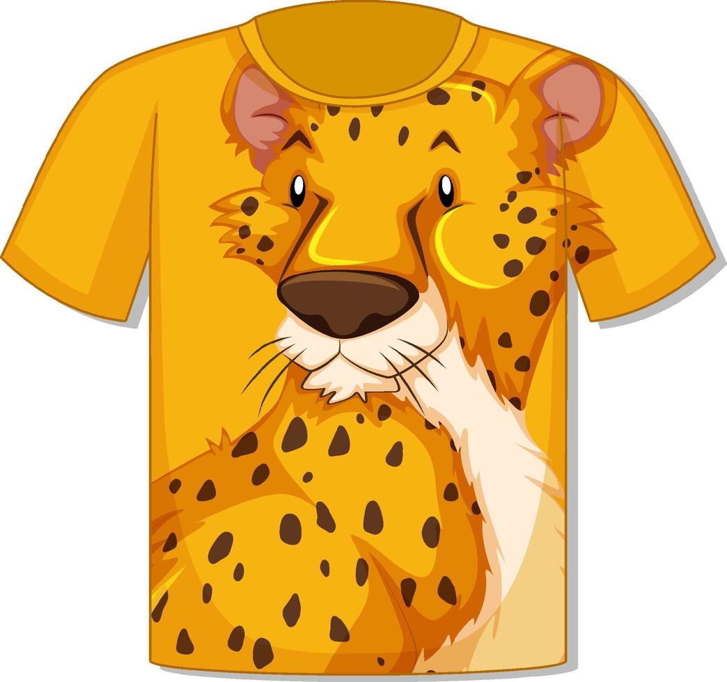 Front of t-shirt with leopard template vector