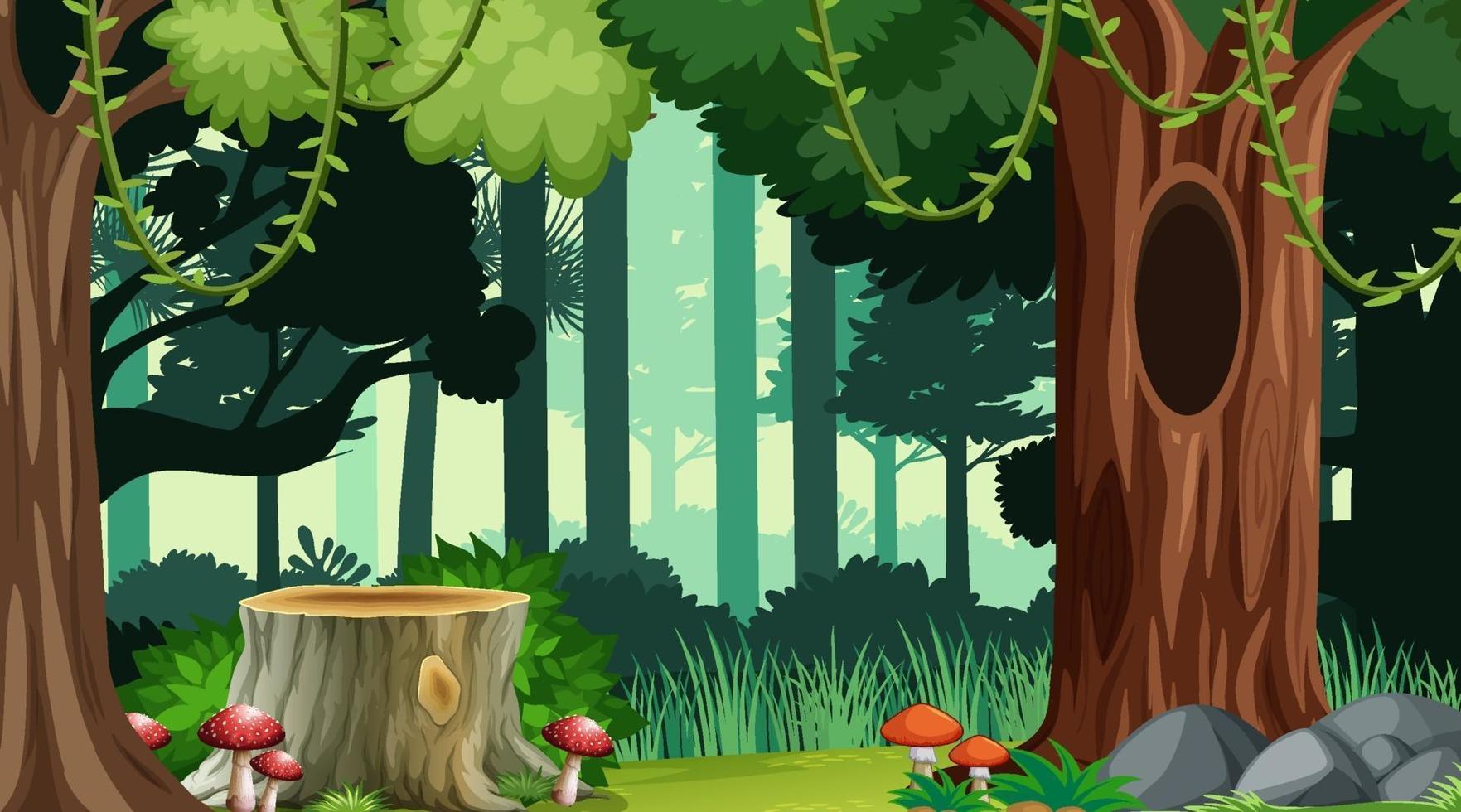 Nature forest landscape background vector