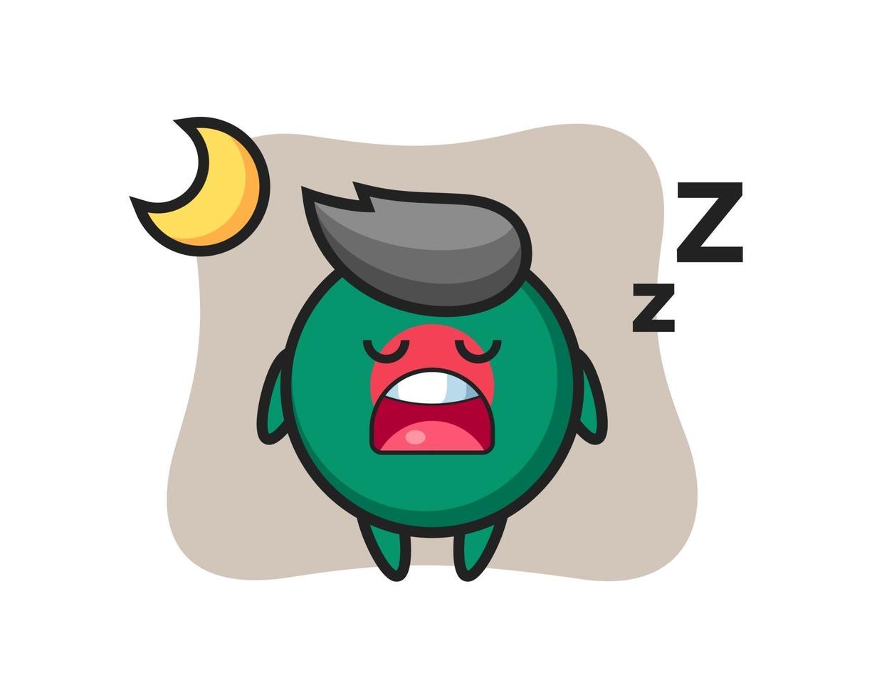 bangladesh flag badge character illustration sleeping at night vector