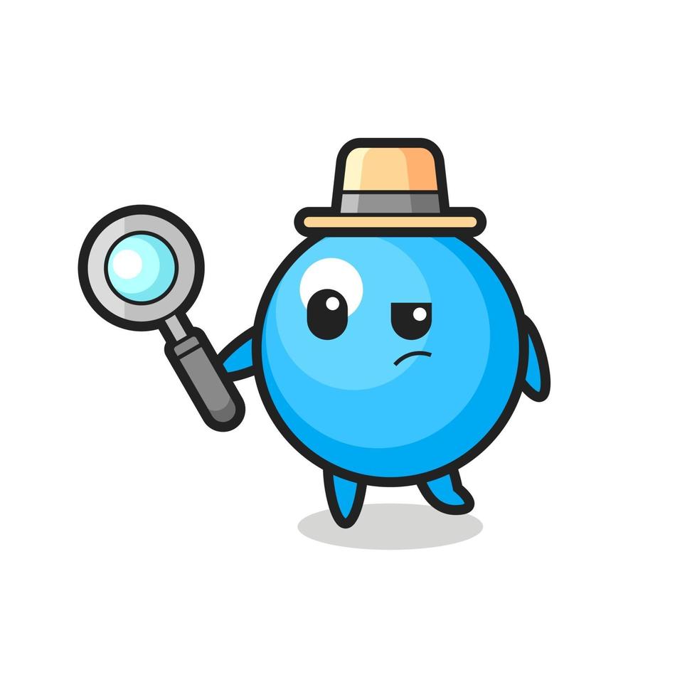 bubble gum detective character is analyzing a case vector